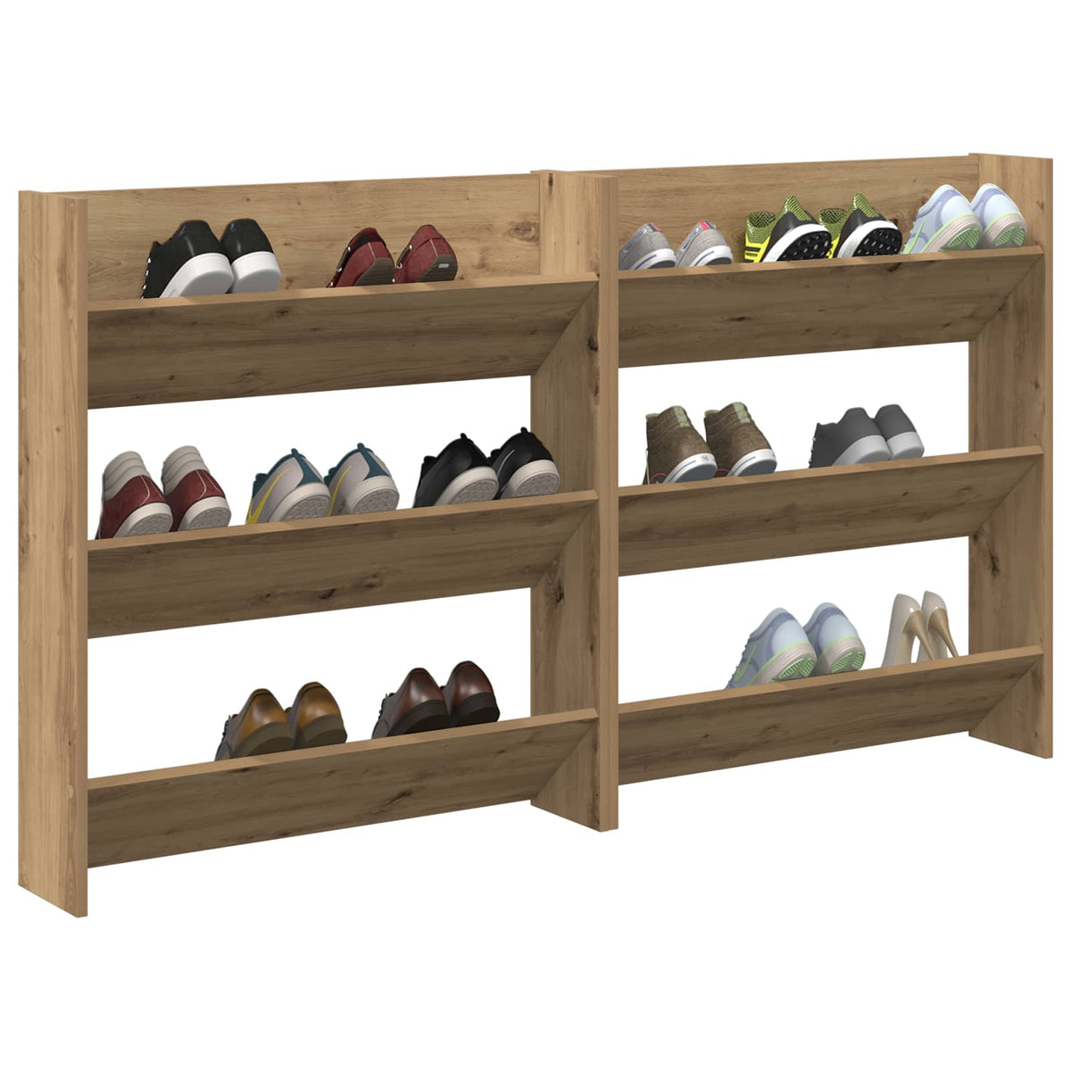 VidaXL armoire à chaussures 2 pcs chêne artisanal 85 x 18 x 90 cm bois d'ingénierie