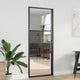 VidaXL porte en verre chantournée noir 76 x 3,5 x 201,5 cm aluminium