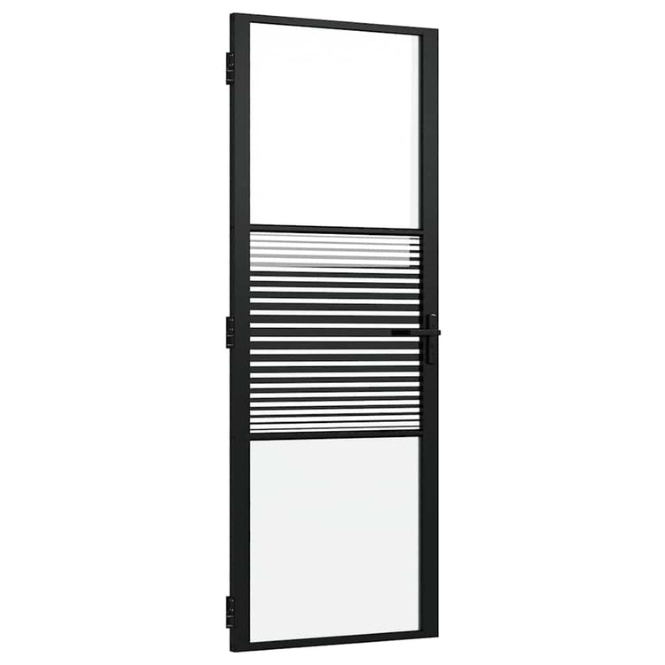 Vidaxx porte vitrée rayée noir 76 x 3,5 x 201,5 cm aluminium
