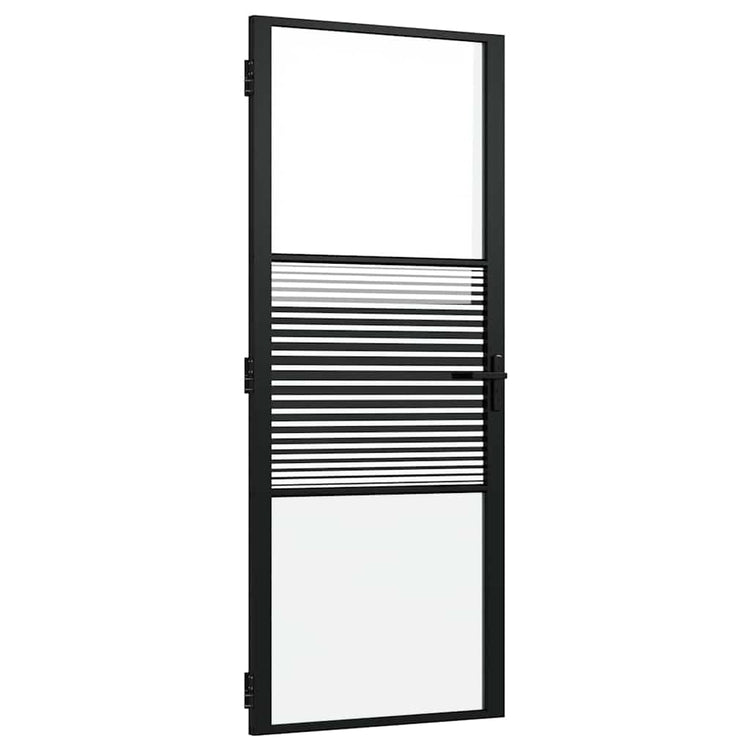 Vidaxx porte vitrée rayée noir 76 x 3,5 x 201,5 cm aluminium