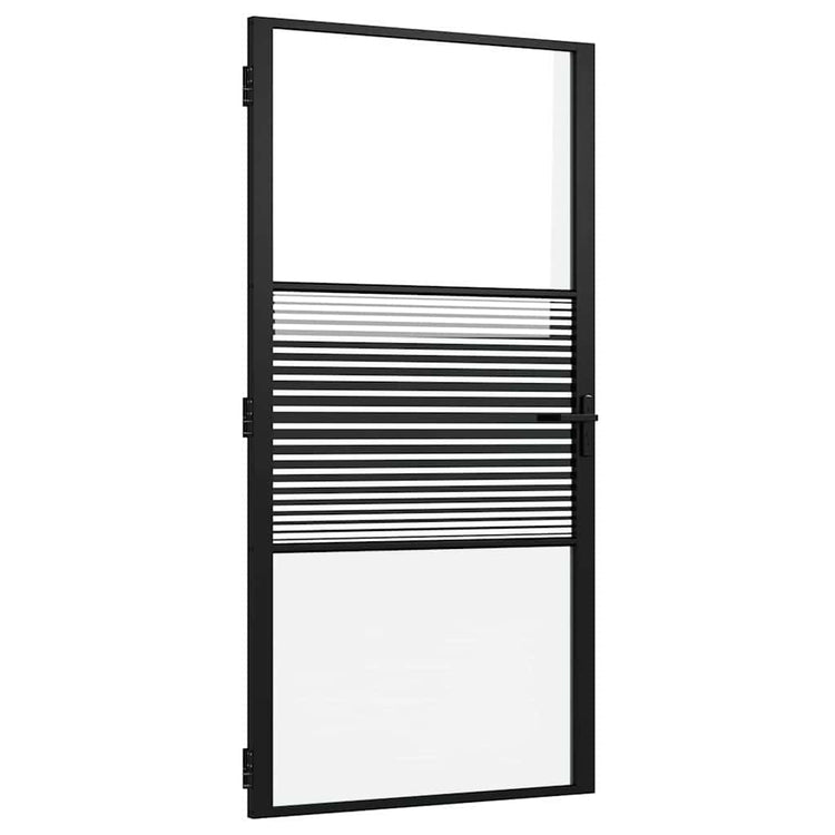 Vidaxx porte vitrée rayée noir 76 x 3,5 x 201,5 cm aluminium