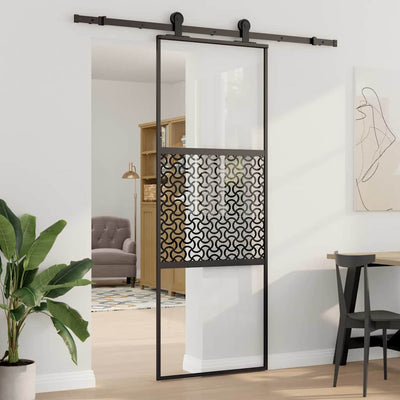 Vidaxx porte vitrée chantournée noir 90 x 2 x 205 cm aluminium