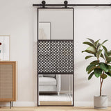 Vidaxx porte vitrée chantournée noir 90 x 2 x 205 cm aluminium - afbeelding 3