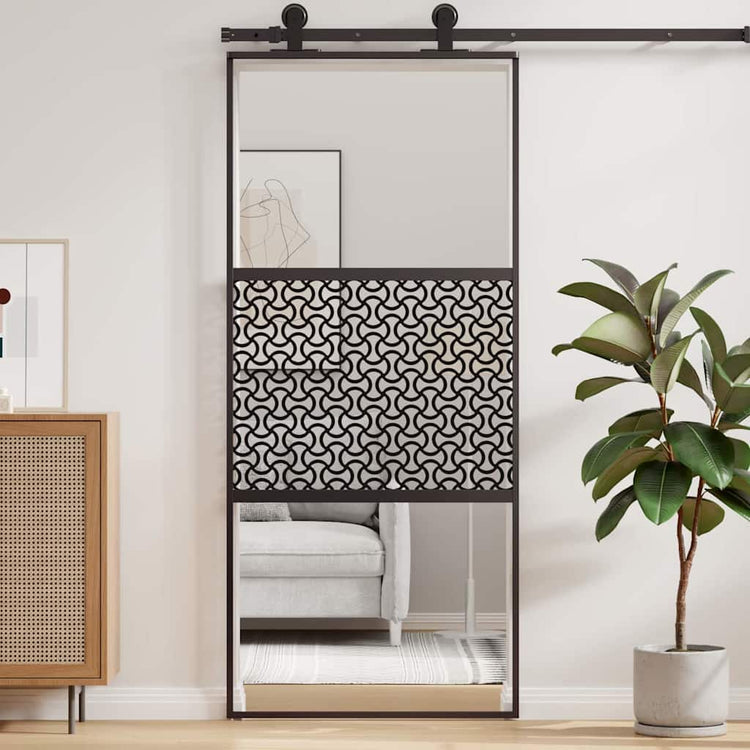 Vidaxx porte vitrée chantournée noir 90 x 2 x 205 cm aluminium