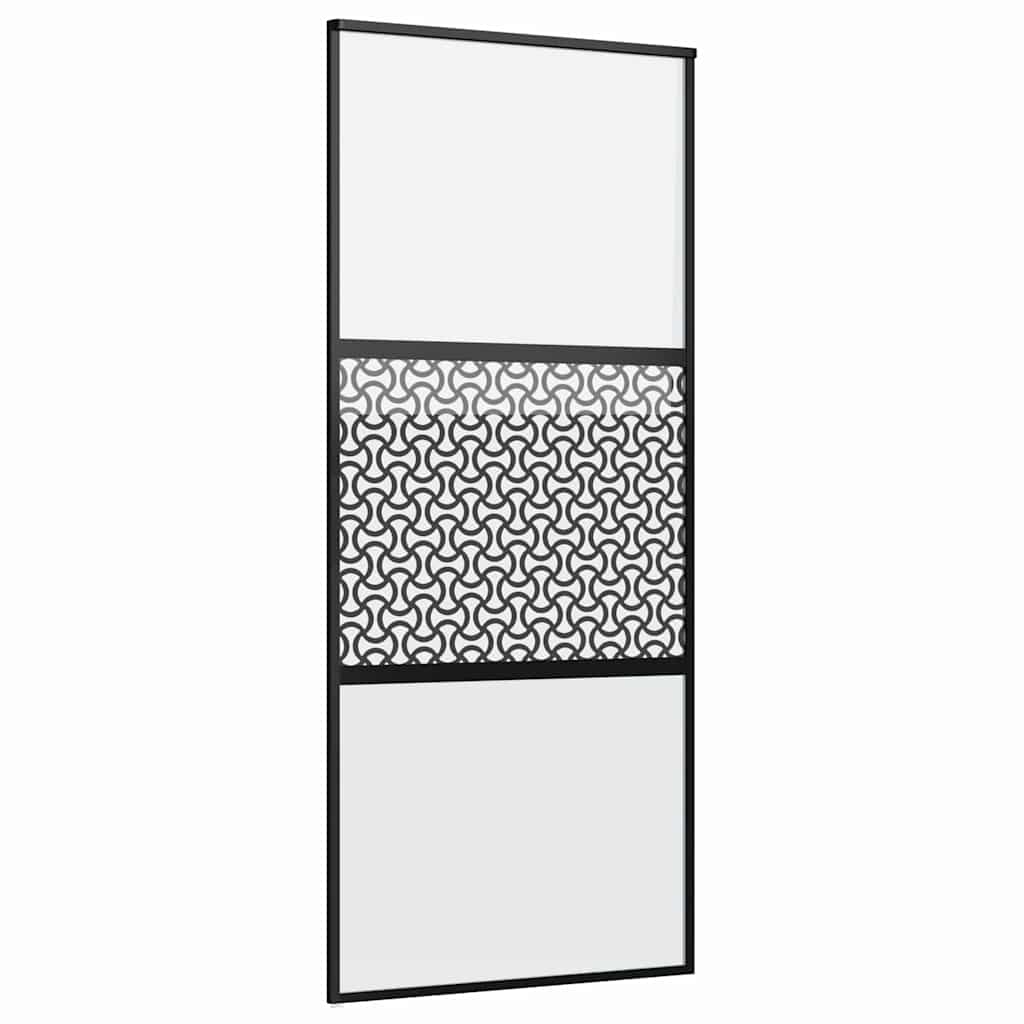 Vidaxx porte vitrée chantournée noir 90 x 2 x 205 cm aluminium