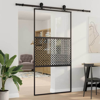 Vidaxx porte vitrée chantournée noir 90 x 2 x 205 cm aluminium