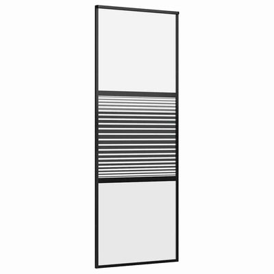 Vidaxx porte vitrée rayée noir 90 x 2 x 205 cm aluminium