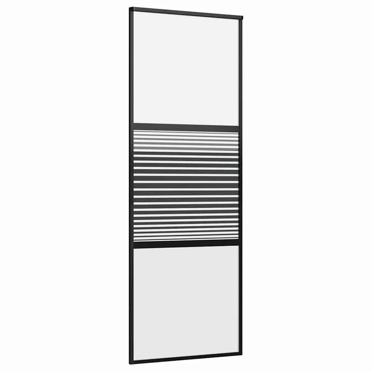 Vidaxx porte vitrée rayée noir 90 x 2 x 205 cm aluminium