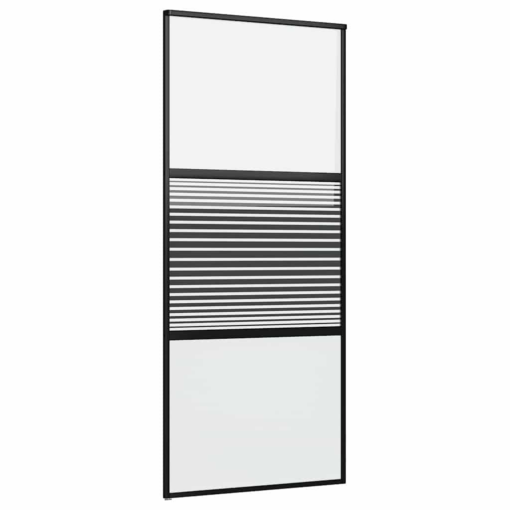 Vidaxx porte vitrée rayée noir 90 x 2 x 205 cm aluminium