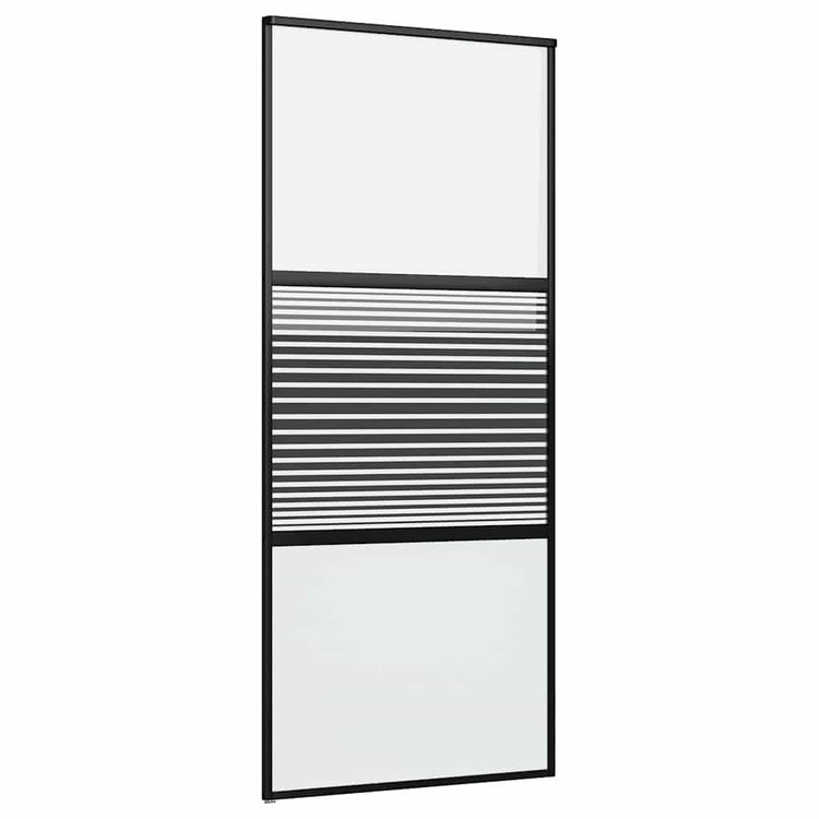 Vidaxx porte vitrée rayée noir 90 x 2 x 205 cm aluminium