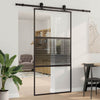 Vidaxx porte vitrée rayée noir 90 x 2 x 205 cm aluminium