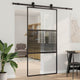 Vidaxx porte vitrée rayée noir 90 x 2 x 205 cm aluminium