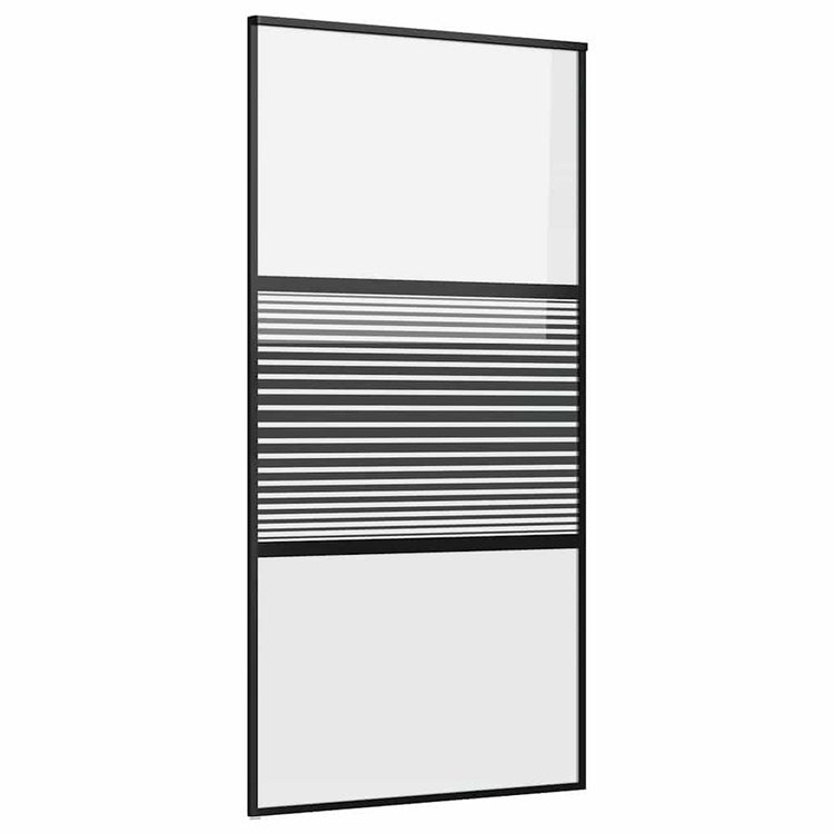 Vidaxx porte vitrée rayée noir 90 x 2 x 205 cm aluminium