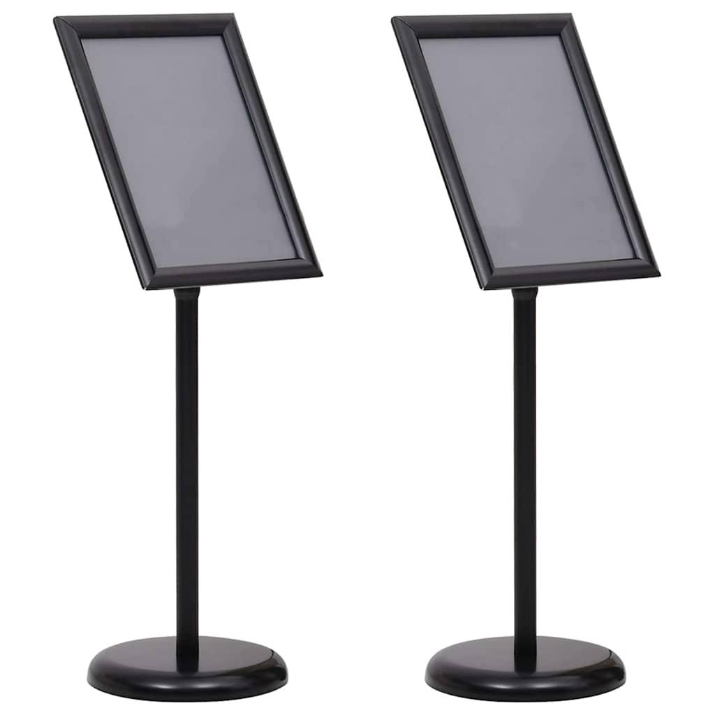 Vidaxx porte-affiches 2 pcs noir 32,7 x 24 x 108 cm aluminium