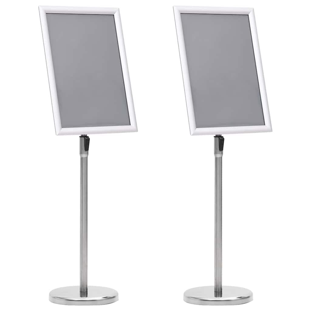 Vidaxx porte-affiches 2 pcs argent 32,7 x 24 x 108 cm aluminium