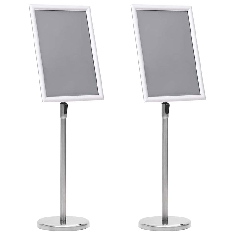 Vidaxx porte-affiches 2 pcs argent 32,7 x 24 x 108 cm aluminium