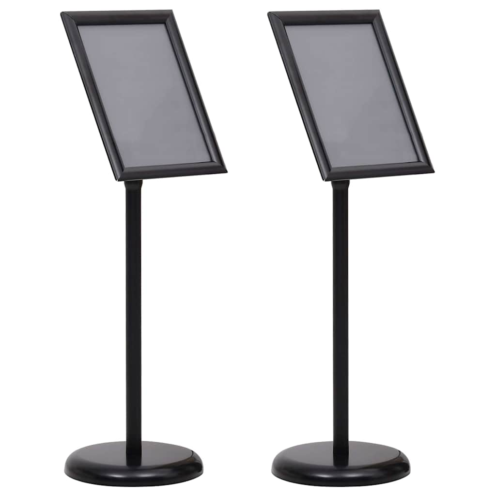 Vidaxx porte-affiches 2 pcs noir 32,7 x 24 x 108 cm aluminium