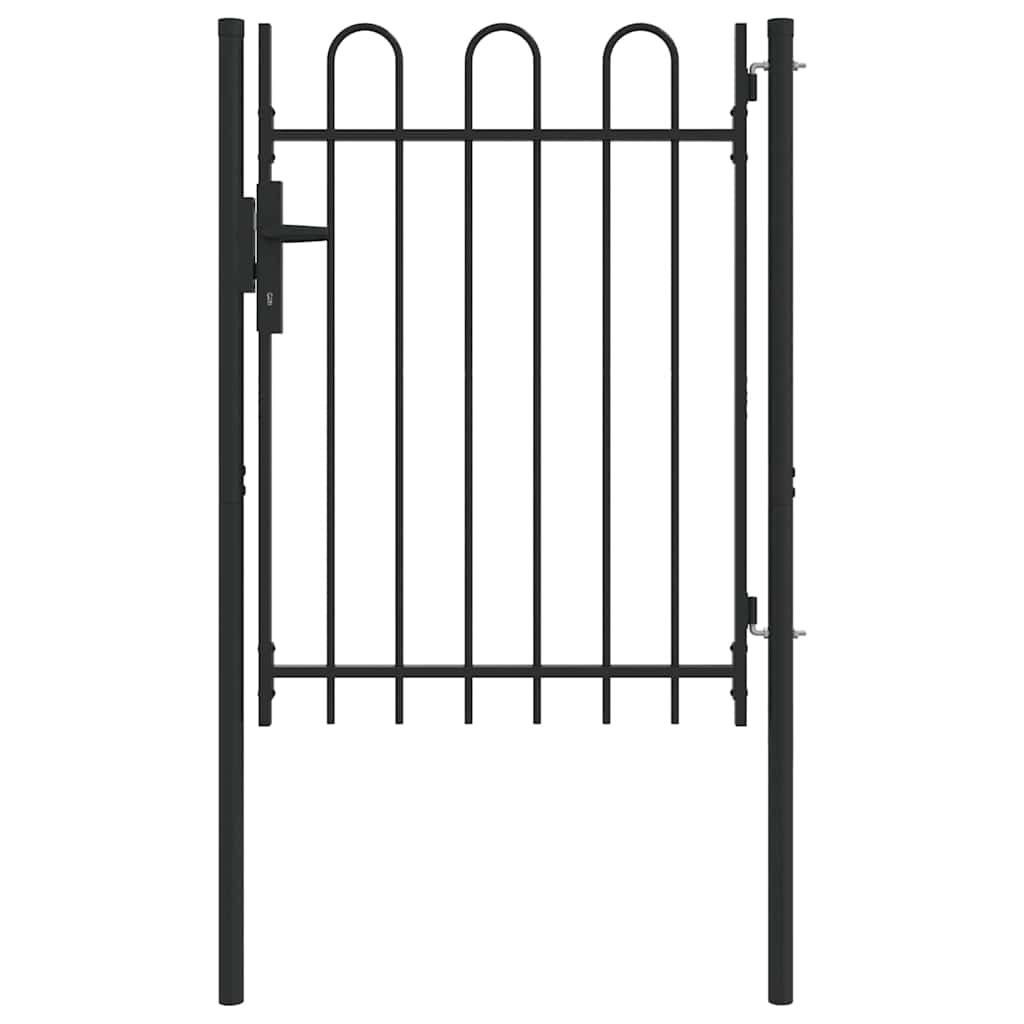 Portail de clôture Vidaxx avec serrure gris 103 x 175 cm en acier thermolaqué