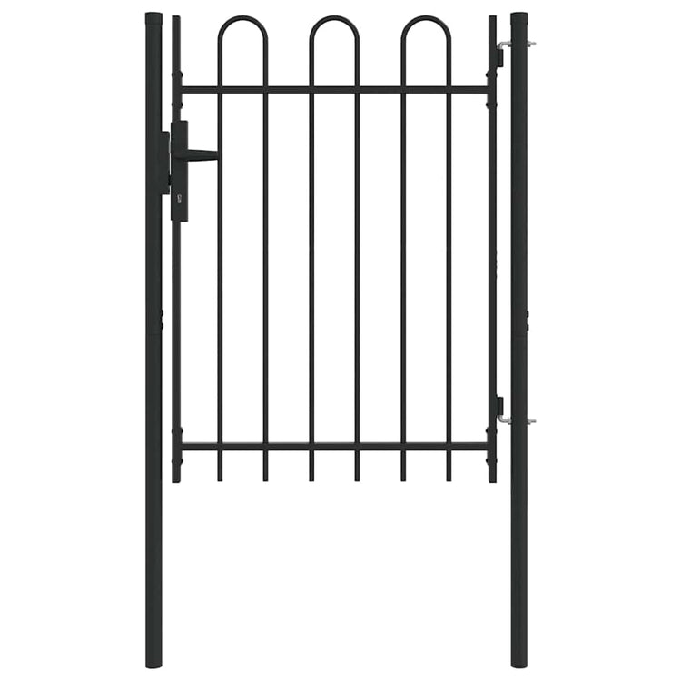 Portail de clôture Vidaxx avec serrure gris 103 x 175 cm en acier thermolaqué