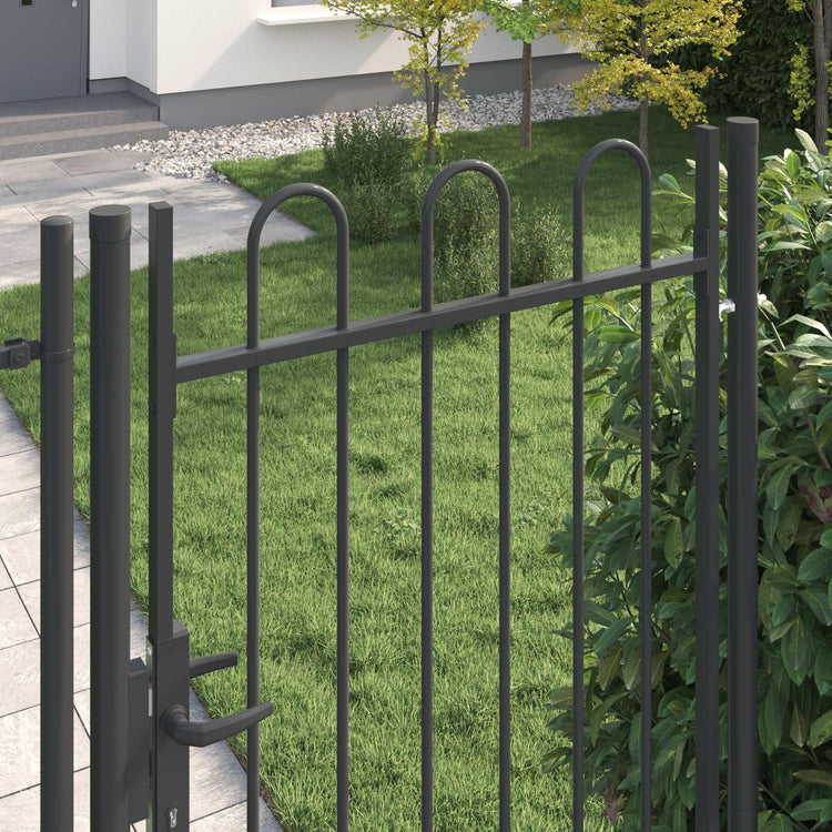 Portail de clôture Vidaxx avec serrure gris 103 x 250 cm en acier thermolaqué
