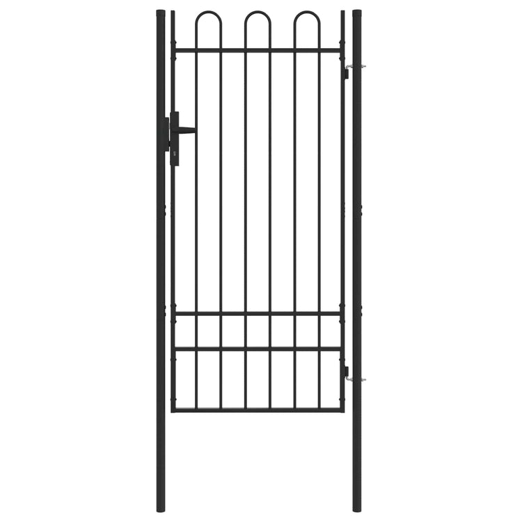 Portail de clôture Vidaxx avec serrure gris 103 x 250 cm en acier thermolaqué