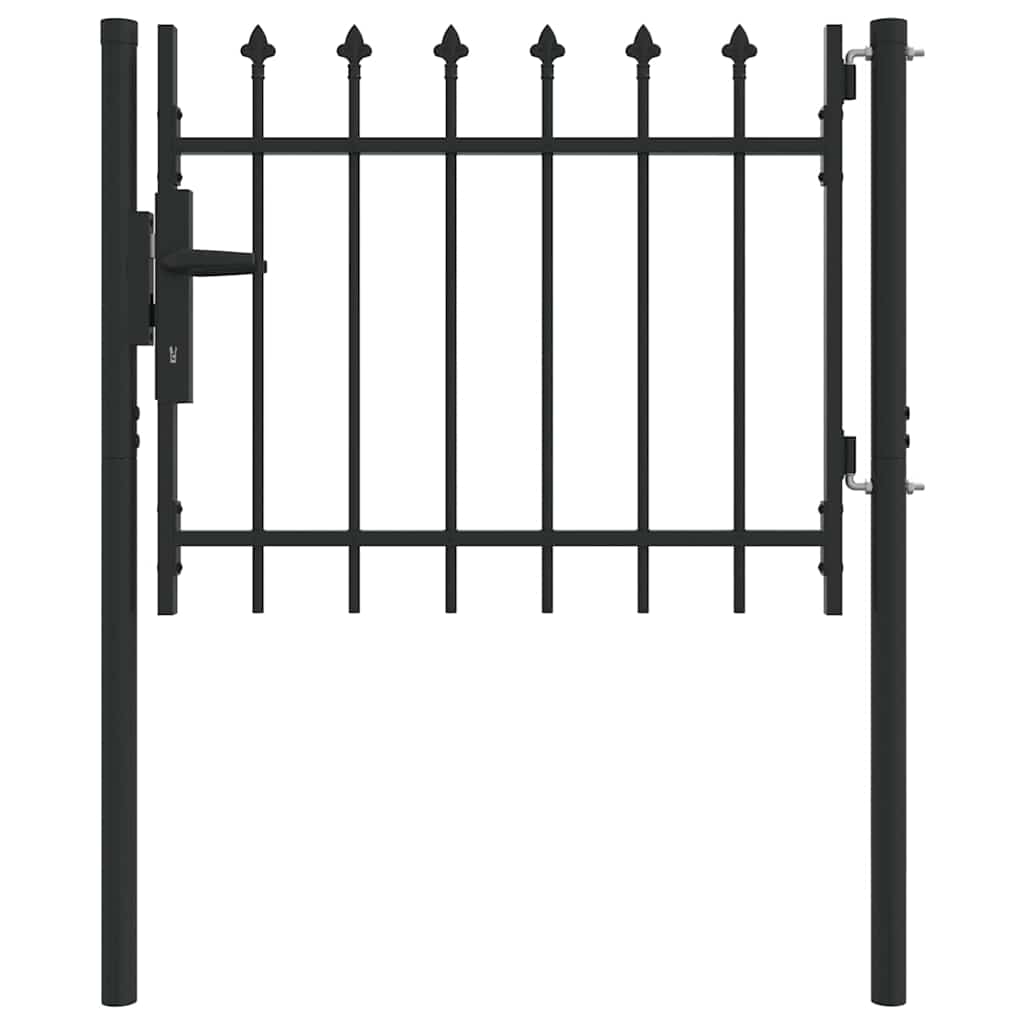 Portail de clôture Vidaxx avec serrure gris 103 x 250 cm en acier thermolaqué