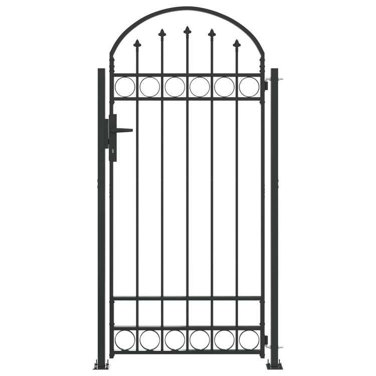 Vidaxl poteau de clôture avec serrure gris 200 x 88 x 14 cm acier