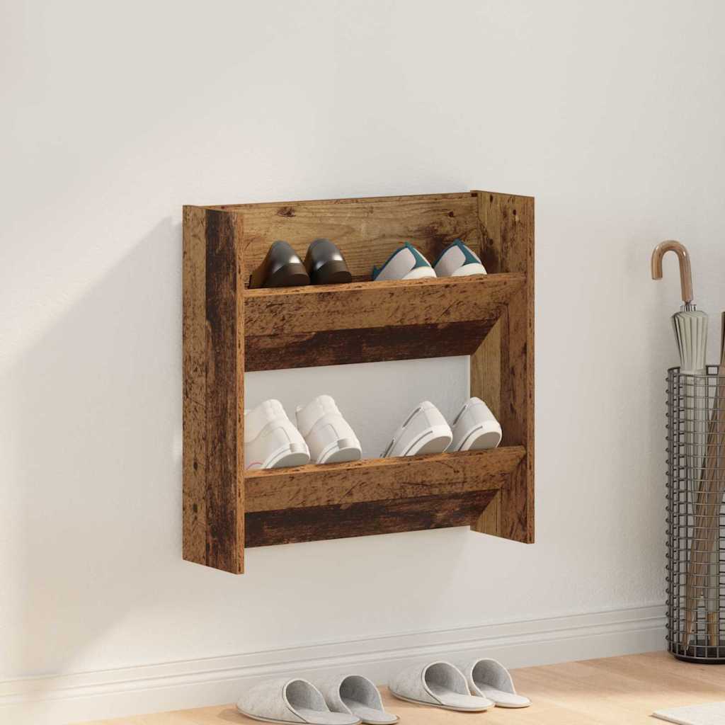VidaXL armoire à chaussures avec étagère vieux bois 60 x 18 x 60 cm bois d'ingénierie