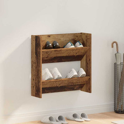 VidaXL armoire à chaussures avec étagère vieux bois 60 x 18 x 60 cm bois d'ingénierie