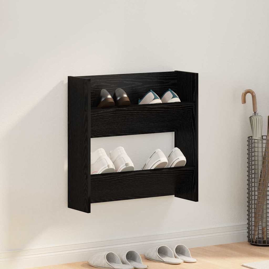 VidaXL armoire à chaussures avec étagère chêne noir 60 x 18 x 60 cm bois d'ingénierie