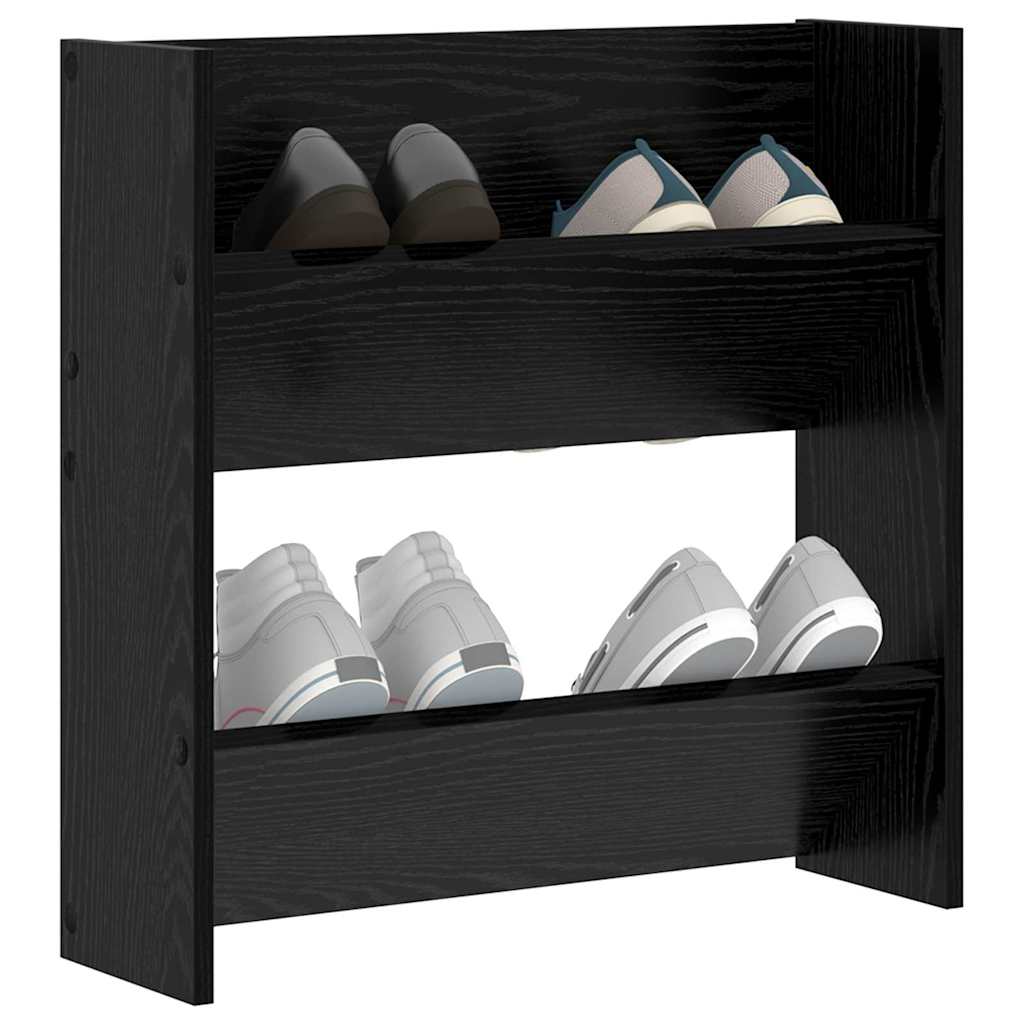 VidaXL armoire à chaussures avec étagère chêne noir 60 x 18 x 60 cm bois d'ingénierie