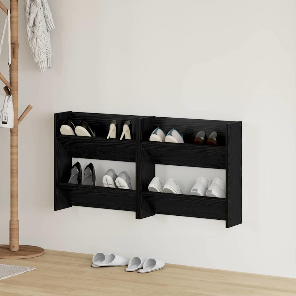 Vidaxx armoire à chaussures 2 pcs chêne noir 60 x 18 x 60 cm bois d'ingénierie