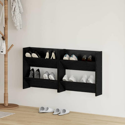 Vidaxx armoire à chaussures 2 pcs chêne noir 60 x 18 x 60 cm bois d'ingénierie