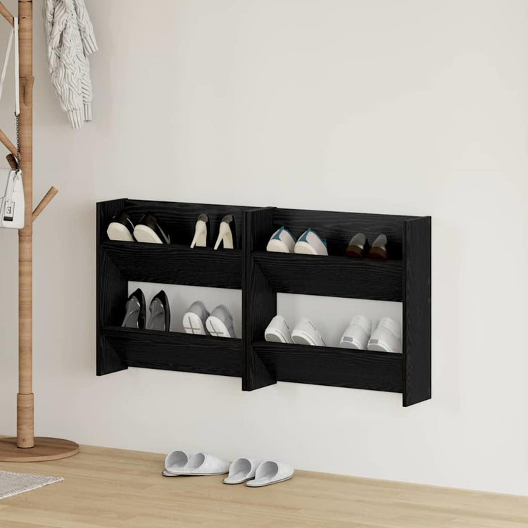 Vidaxx armoire à chaussures 2 pcs chêne noir 60 x 18 x 60 cm bois d'ingénierie