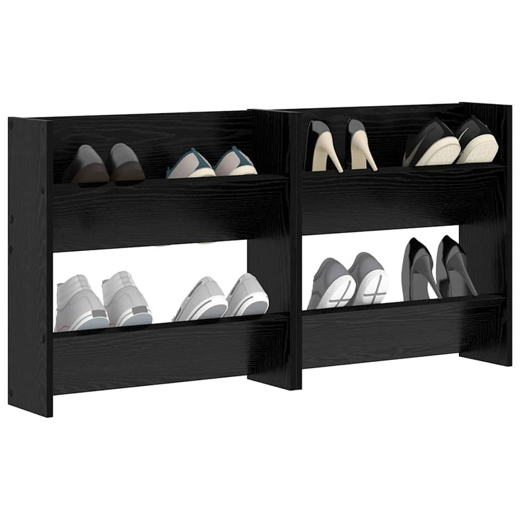 Vidaxx armoire à chaussures 2 pcs chêne noir 60 x 18 x 60 cm bois d'ingénierie