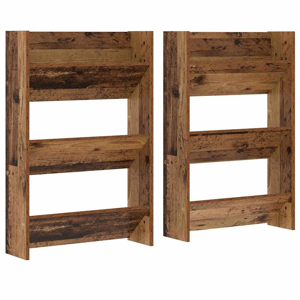 VidaXL armoire à chaussures 2 pcs vieux bois 60 x 18 x 90 cm bois traité