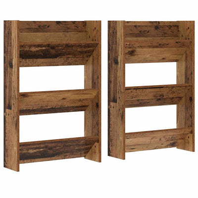 VidaXL armoire à chaussures 2 pcs vieux bois 60 x 18 x 90 cm bois traité