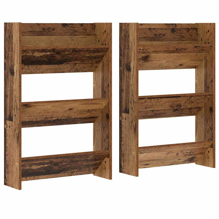 VidaXL armoire à chaussures 2 pcs vieux bois 60 x 18 x 90 cm bois traité