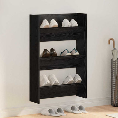 VidaXL armoire à chaussures avec étagère chêne noir 60 x 18 x 90 cm bois d'ingénierie