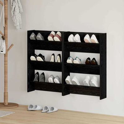 Vidaxx armoire à chaussures 2 pcs chêne noir 60 x 18 x 90 cm bois d'ingénierie