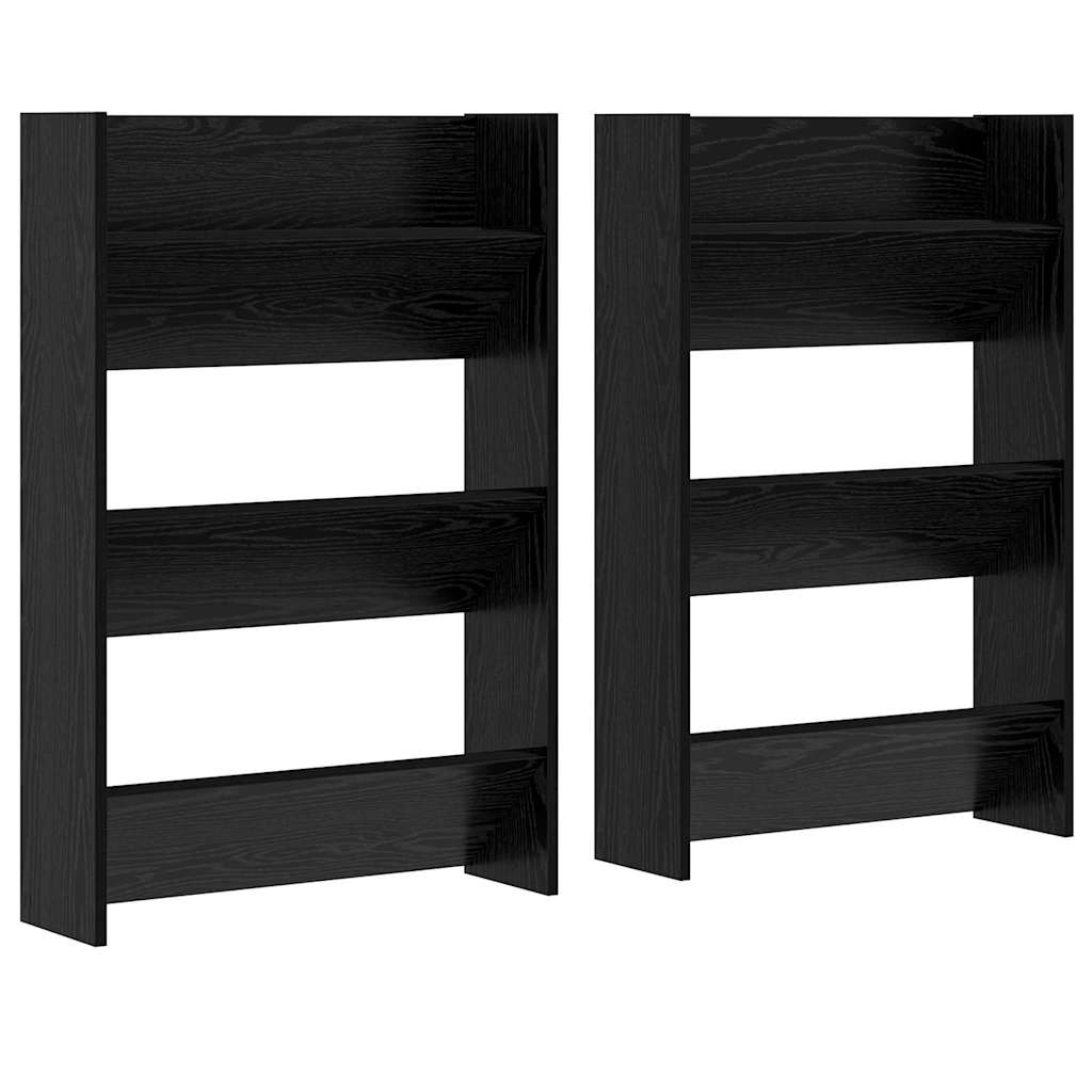 Vidaxx armoire à chaussures 2 pcs chêne noir 60 x 18 x 90 cm bois d'ingénierie