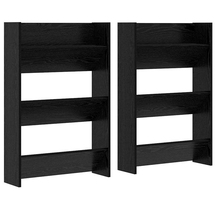 Vidaxx armoire à chaussures 2 pcs chêne noir 60 x 18 x 90 cm bois d'ingénierie