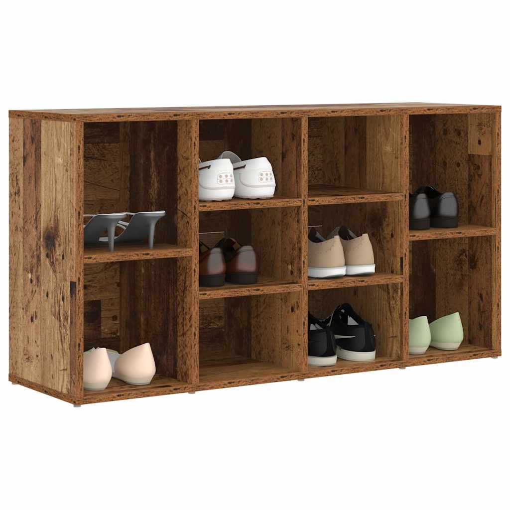 Vidaxl banc à chaussures avec étagère vieux bois 103 x 30 x 54,5 cm bois d'ingénierie