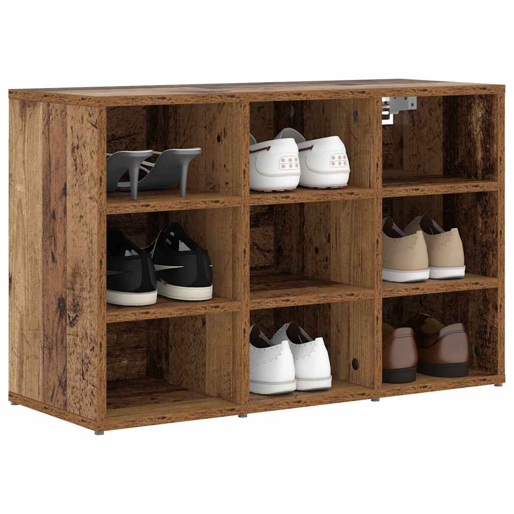 Vidaxx meuble à chaussures avec étagère vieux bois 77,5 x 30 x 51 cm bois d'ingénierie