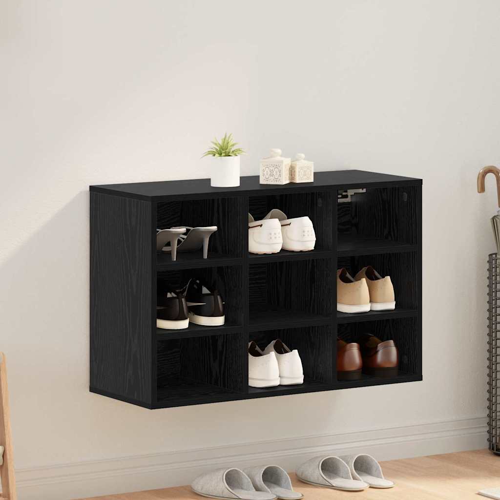 Vidaxl meuble à chaussures chêne noir 77,5 x 30 x 51 cm bois d'ingénierie