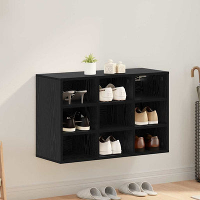 Vidaxl meuble à chaussures chêne noir 77,5 x 30 x 51 cm bois d'ingénierie