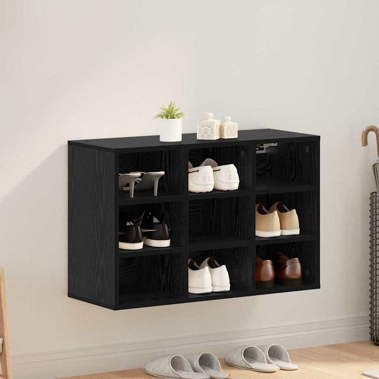 Vidaxl meuble à chaussures chêne noir 77,5 x 30 x 51 cm bois d'ingénierie