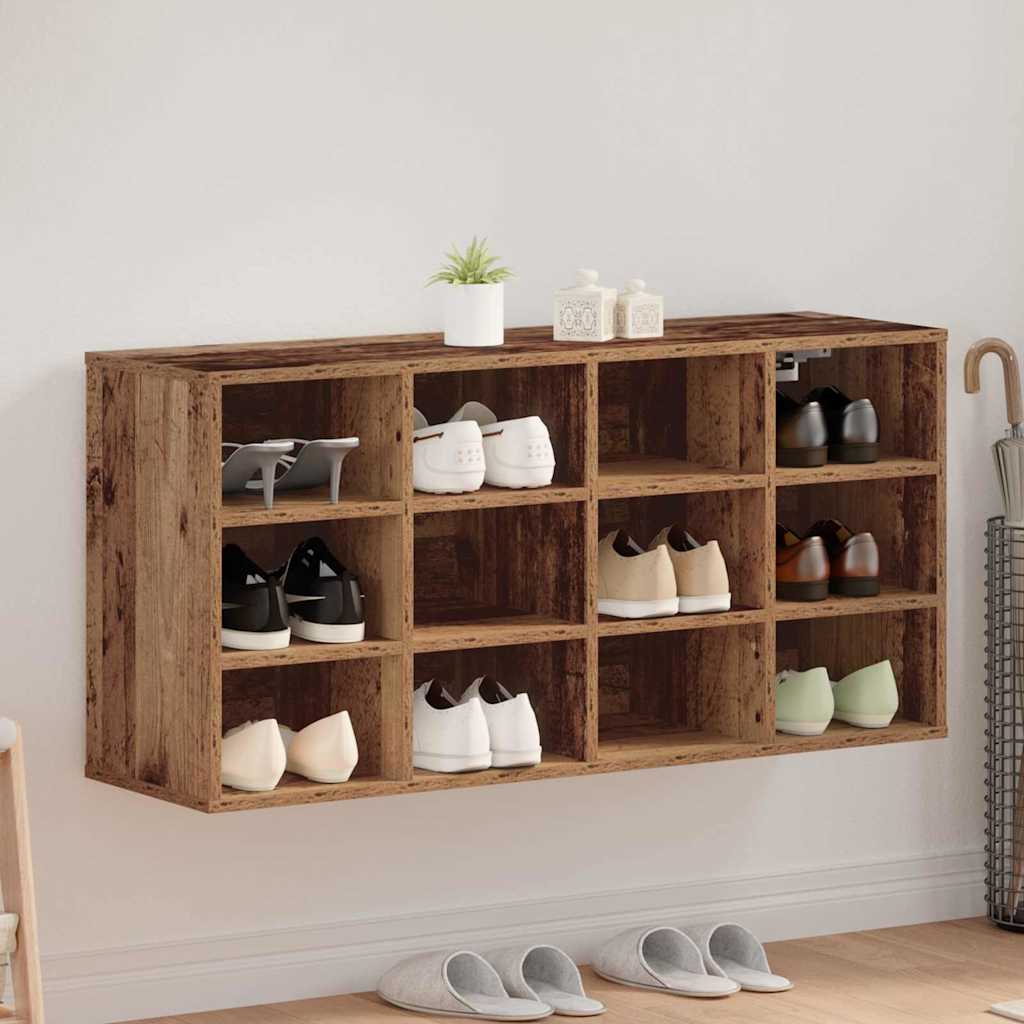 Vidaxx meuble à chaussures avec étagère vieux bois 103 x 30 x 51 cm bois d'ingénierie