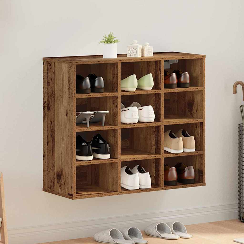 Vidaxx meuble à chaussures avec étagère vieux bois 77,5 x 30 x 67 cm bois d'ingénierie