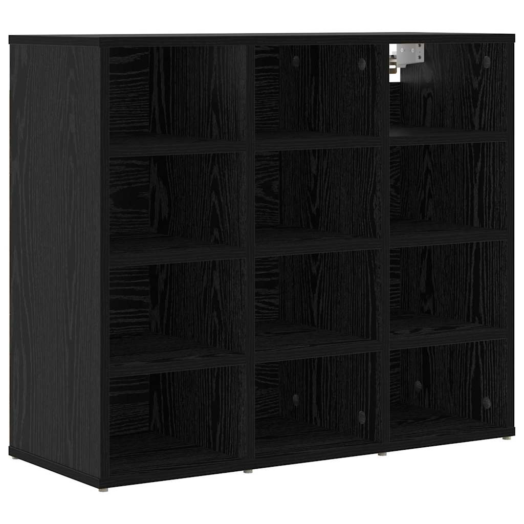 Vidaxxl meuble à chaussures chêne noir 77,5 x 30 x 67 cm bois d'ingénierie